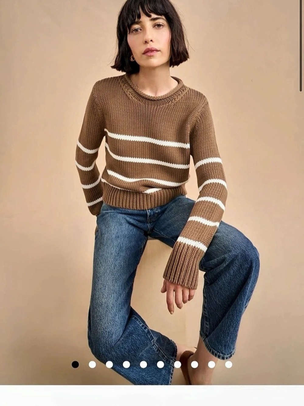 La Ligne Mini Marina Sweater Striped Cotton Rollneck Sweater